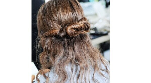 Half bun hairstyle hack: How to cover the bare spots?