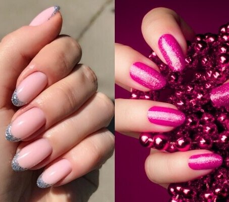 Image of Glitter Nail Art Using Dual Shades And Tones