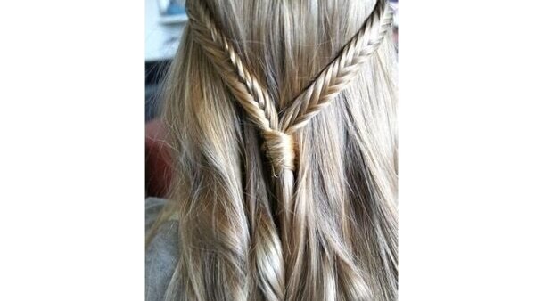 Inverted fishtail braid