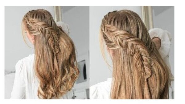 Inverted fishtail braid