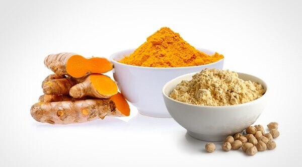 Turmeric with gram flour and milk