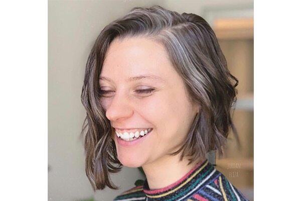 Sleek, no fringe bob
