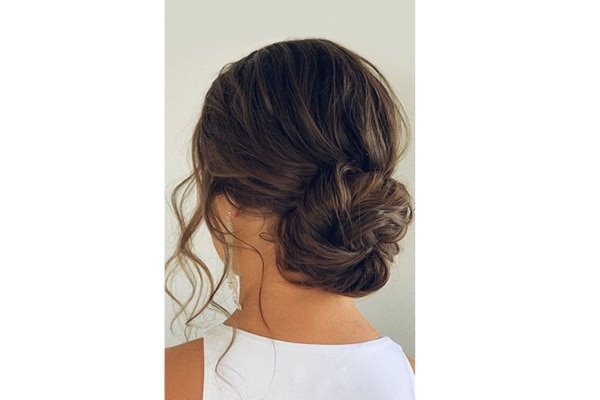bun hairstyle Bejeweled updos for brides brown hair
