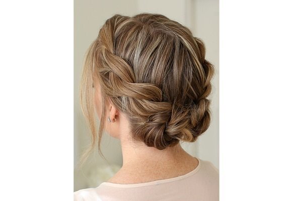 bun hairstyle Bejeweled updos for brides brown hair
