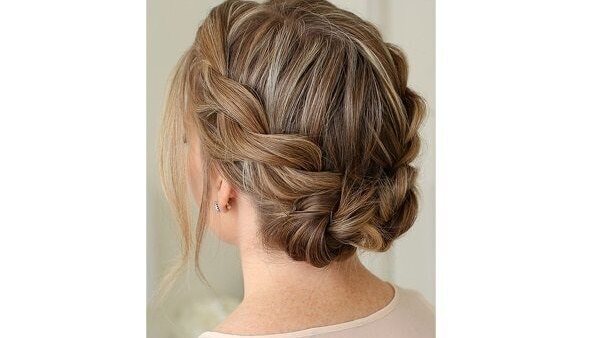 bun hairstyle Bejeweled updos for brides brown hair
