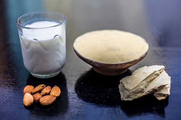 Multani mitti + egg whites + yogurt for even toned skin