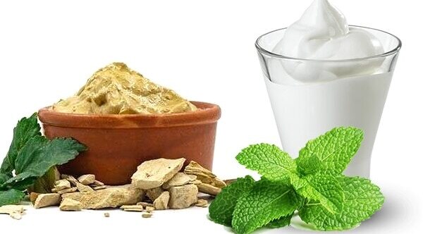 Multani mitti + egg whites + yogurt for even toned skin
