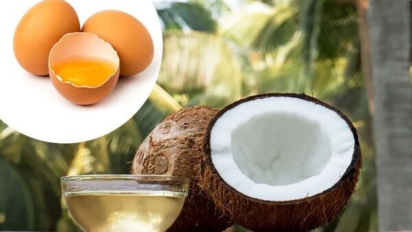 Egg yolk and coconut oil mask