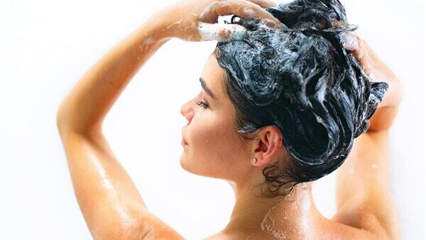 Shampooing in the morning