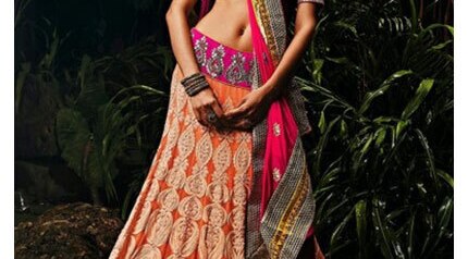 PINK AND ORANGE LEHENGAS