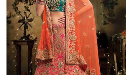 PINK AND ORANGE LEHENGAS
