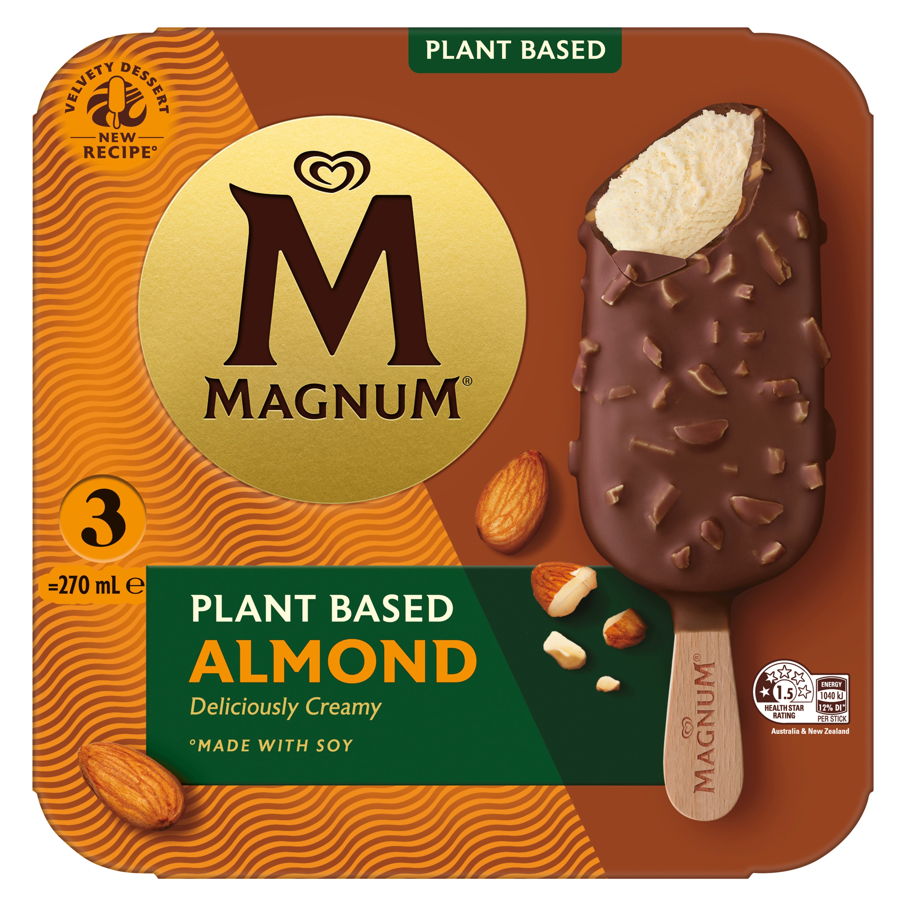 Magnum Plant-Based Almond Multipack x 3 packshot