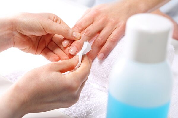 Keep gel nails away from hot water