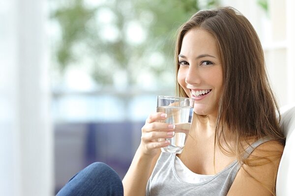 Throughout the day: 8 glasses of water