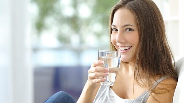 Throughout the day: 8 glasses of water