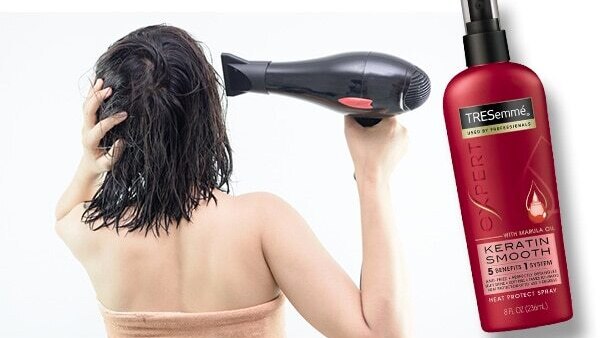 Step 04: Apply serum to prevent frizzy hair