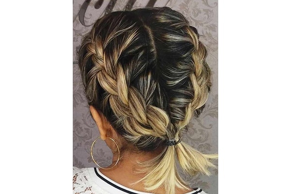 Sleek twisted half-up hairstyle