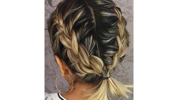 Sleek twisted half-up hairstyle