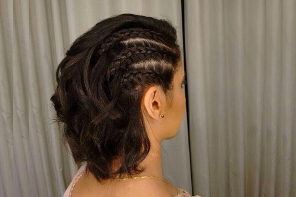 Sleek twisted half-up hairstyle