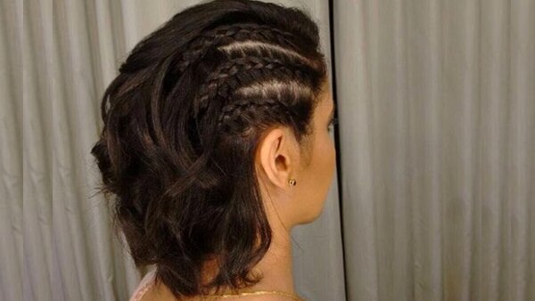 Sleek twisted half-up hairstyle