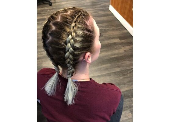 Sleek twisted half-up hairstyle