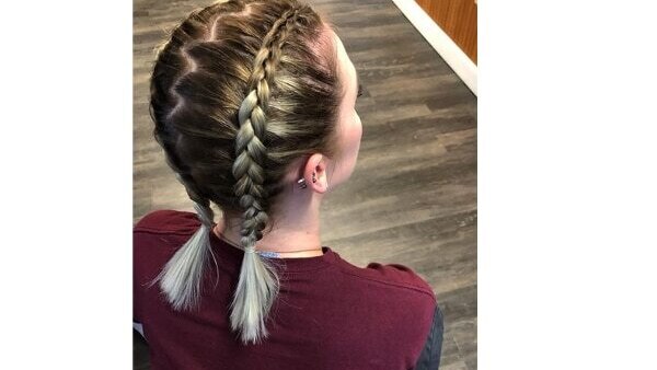 Sleek twisted half-up hairstyle