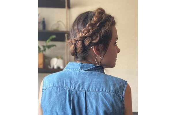 Sleek twisted half-up hairstyle