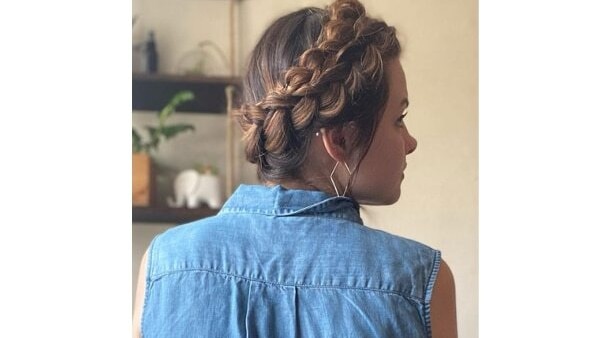 Sleek twisted half-up hairstyle