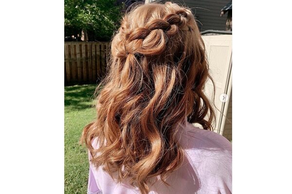 Sleek twisted half-up hairstyle