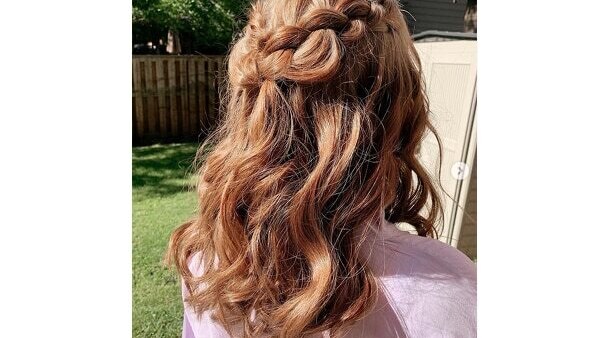 Sleek twisted half-up hairstyle