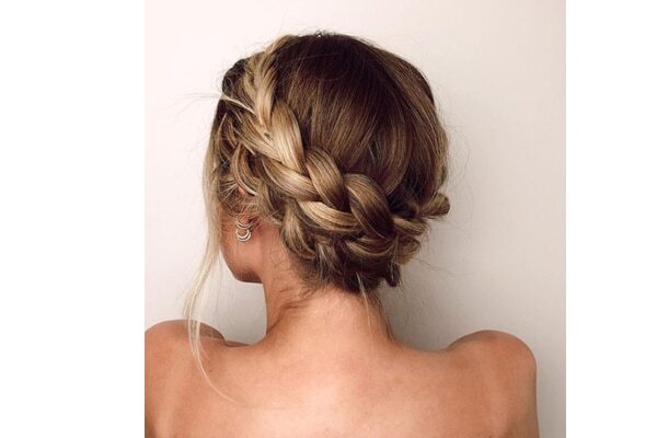 Sleek twisted half-up hairstyle