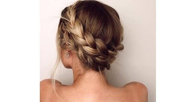 Sleek twisted half-up hairstyle
