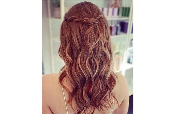 Sleek twisted half-up hairstyle