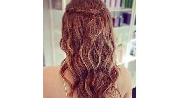 Sleek twisted half-up hairstyle