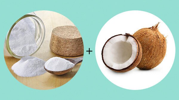 baking soda and coconut oil scrub