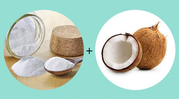 baking soda and coconut oil scrub