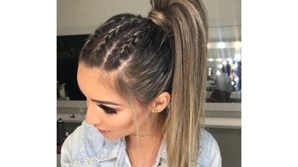 High braided ponytail