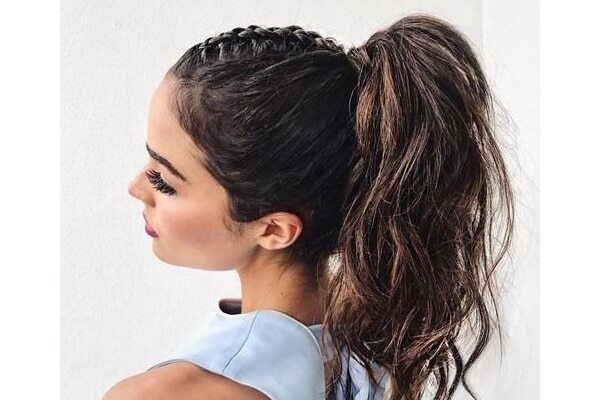 High braided ponytail
