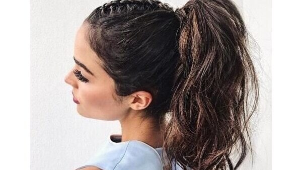 High braided ponytail