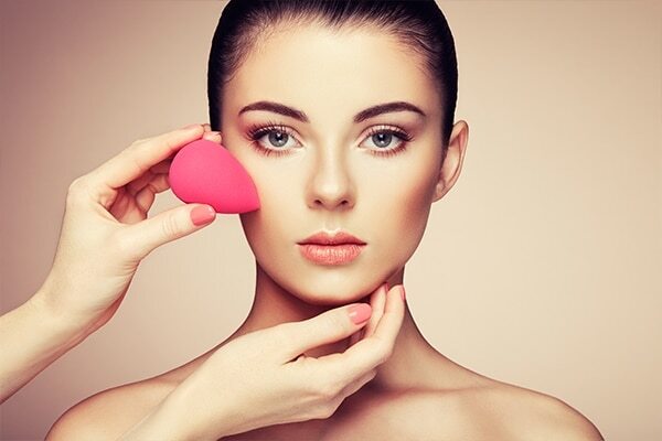 The blush, bronzer, and highlighter come before the foundation