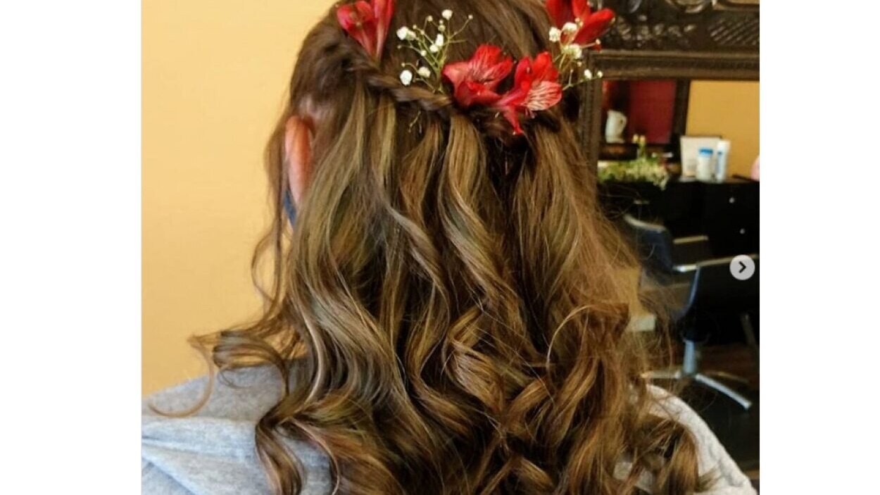 French braid with top knot