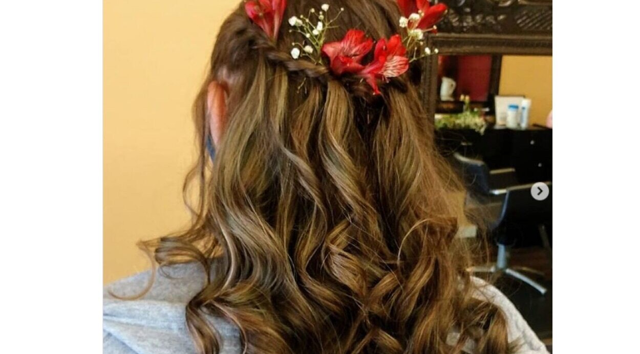 French braid with top knot