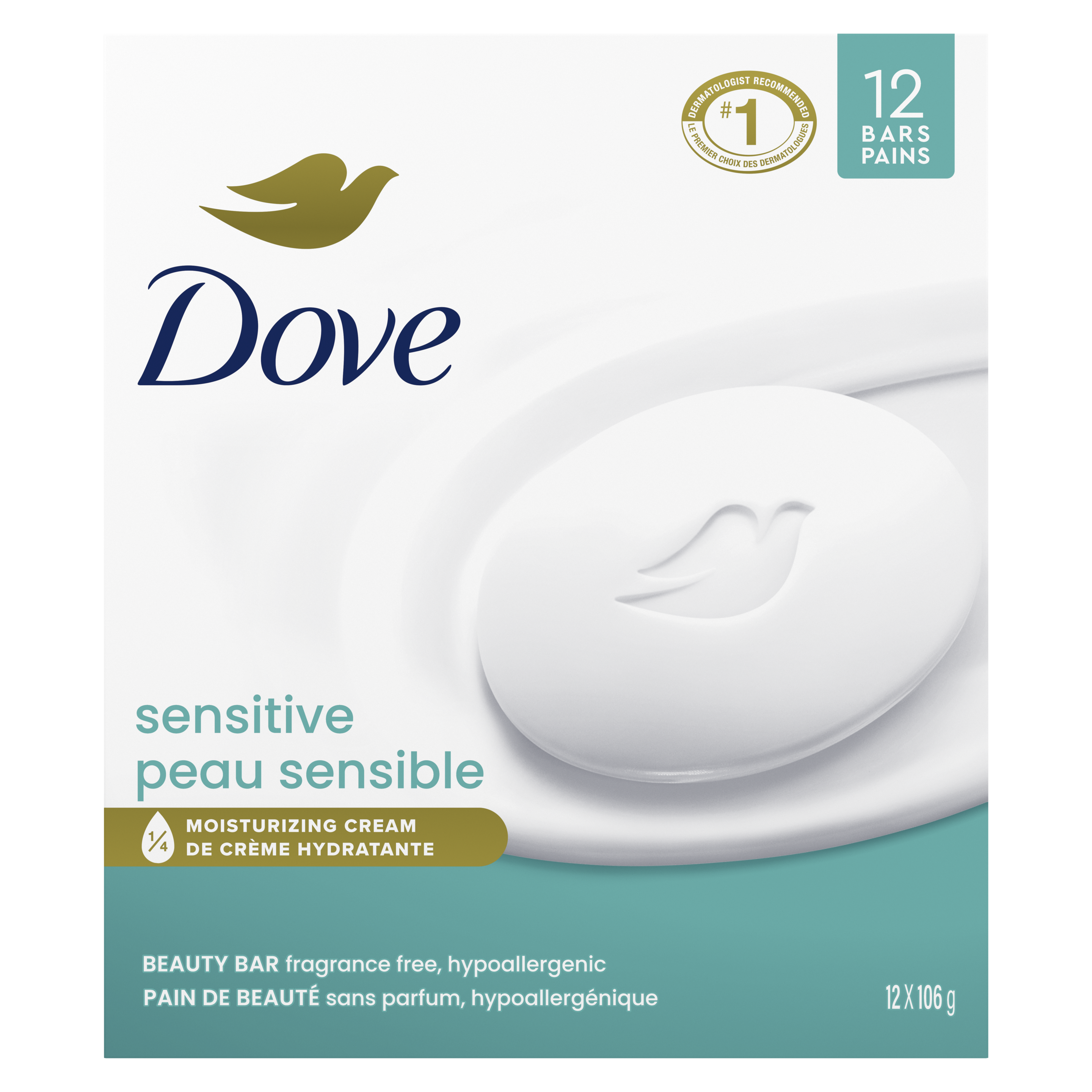 Dove Sensitive Hypoallergenic Skin Beauty Bar Dove