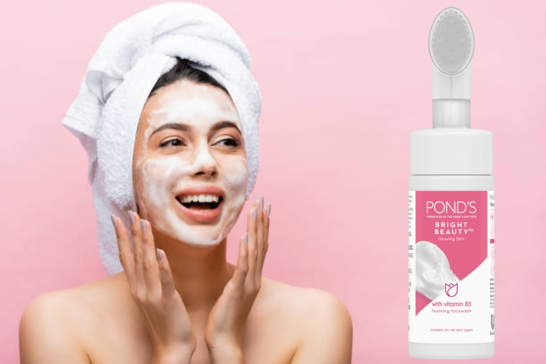 Facial cleansing brush woman face wash indian woman