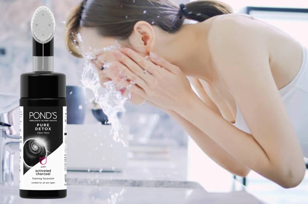 Facial cleansing brush woman face wash indian woman