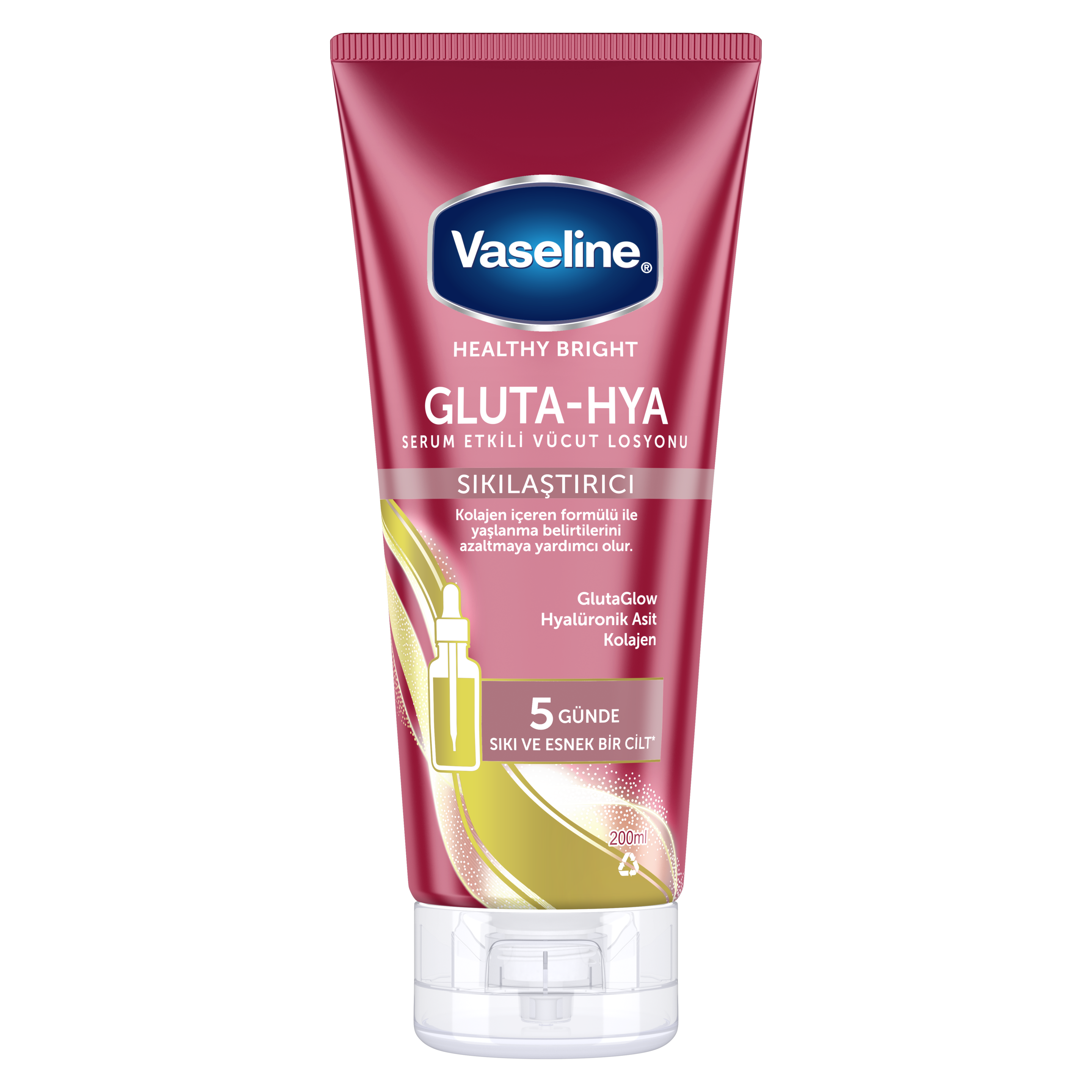Vaseline Gluta-Hya Serum Etkili Vücut Losyonu Sıkılaştırıcı 200 ml packshot