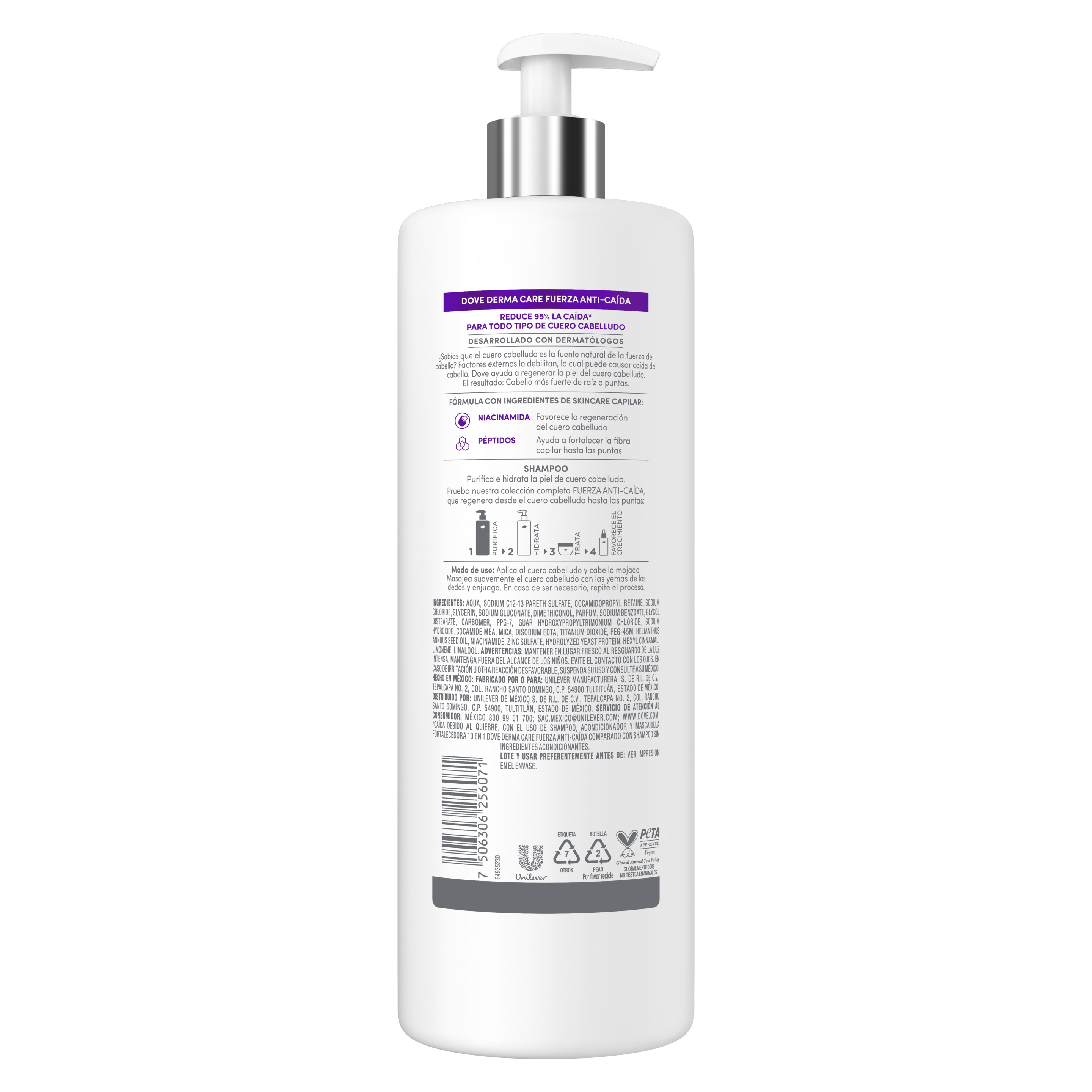 Shampoo Dove Derma Fuerza Anti-caída 675 ml