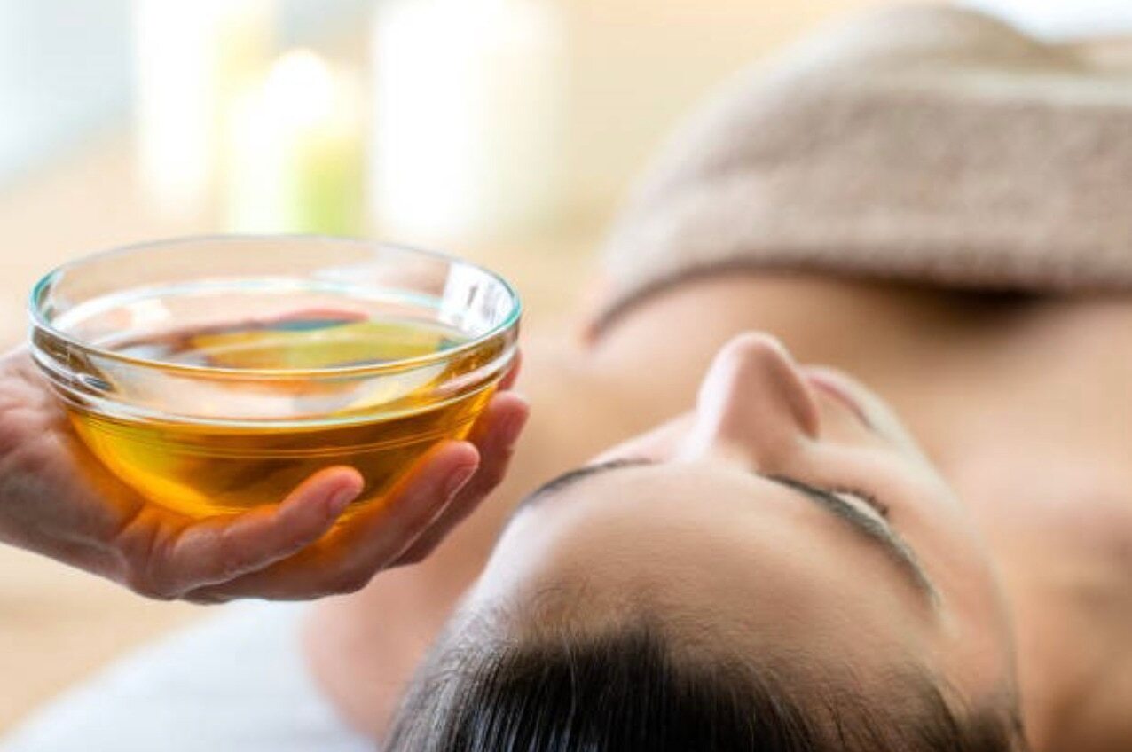 head massager woman oil