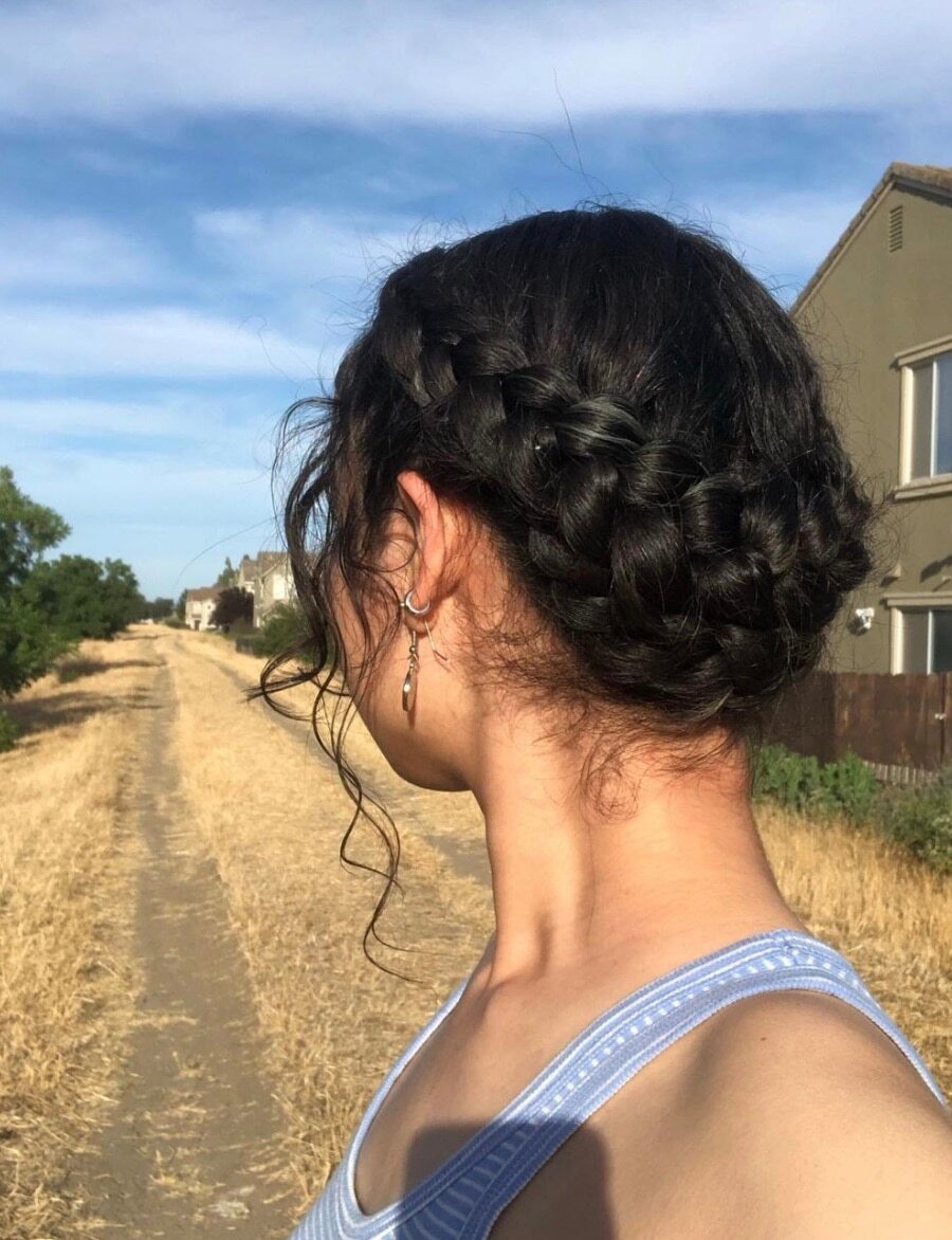 How to Stay Cool During the Summer with Long Hair brown TRESemmé Keratin Smooth Serum braids