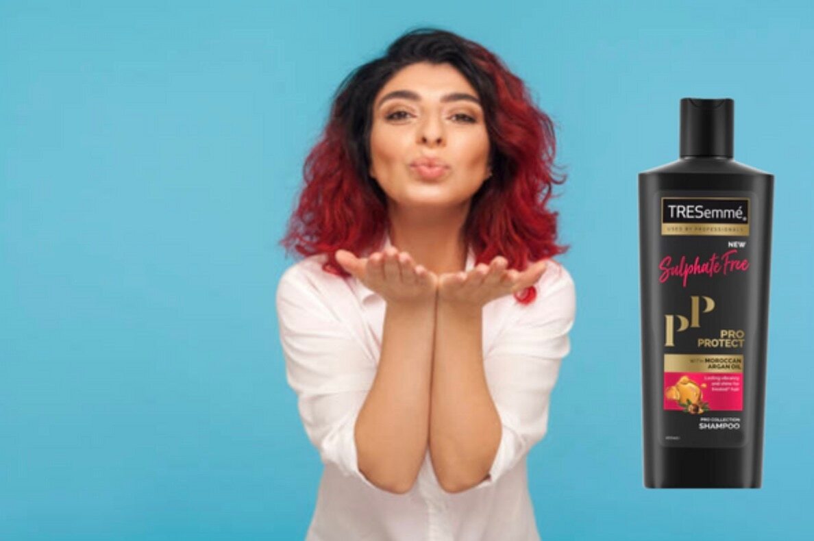 chemical free shampoo long brown curly hair woman